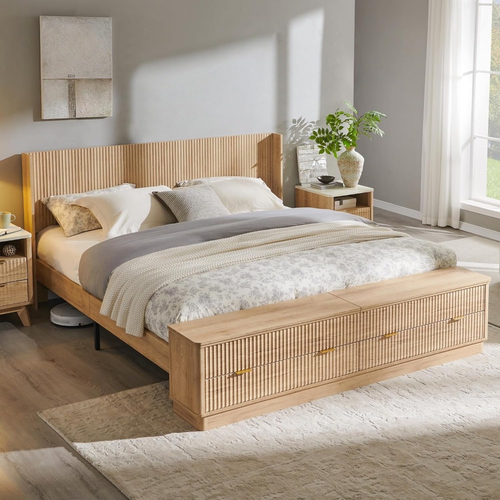 King Size Bed Frame With Storage Drawers - Estrutura de Cama King Size com