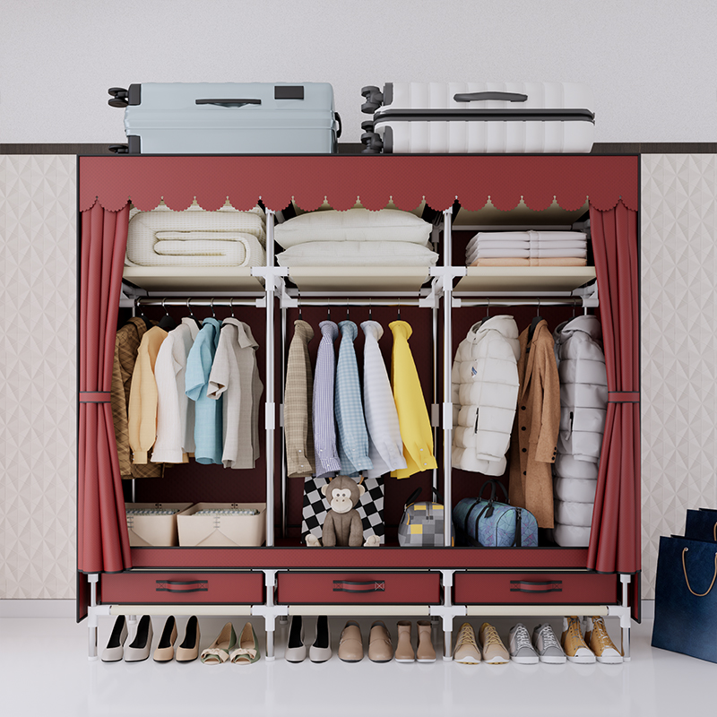 Wardrobe Closet Portable Fabric Cover - Armário de roupas portátil, estrutura de