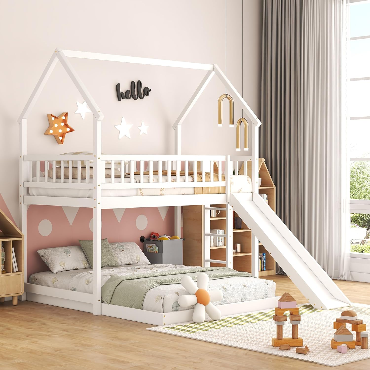 Bunk Bed With Stairs And Slide - Cama Beliche com Escadas e Escorregador