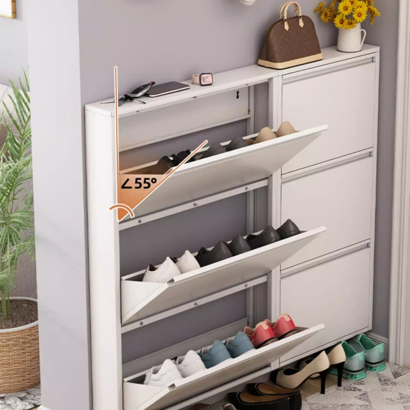 Shoe Rack Cabinet Narrow Entryway - Armário Moderno para Sapatos, Grande Capacidade,