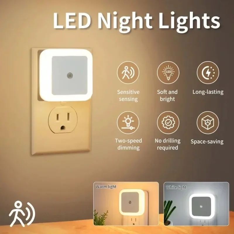Floating Nightstand With Led Light - 1/6 pçs sem fio led night