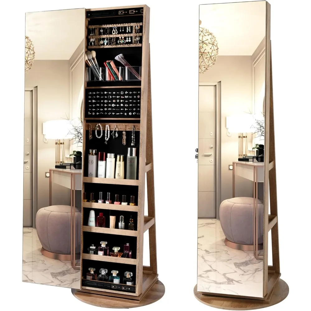 Full Length Mirror Jewelry Armoire - Organizador de armário de joias grande