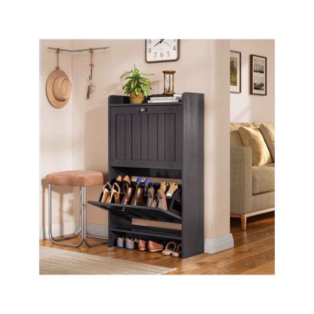Shoe Rack Cabinet Narrow Entryway - Armário para Sapatos com 2 Gavetas