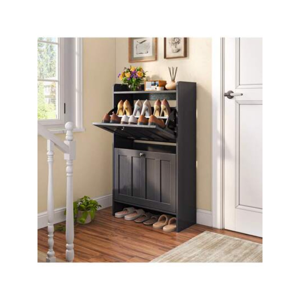 Shoe Rack Cabinet Narrow Entryway - Armário de Sapatos Estreito Independente com