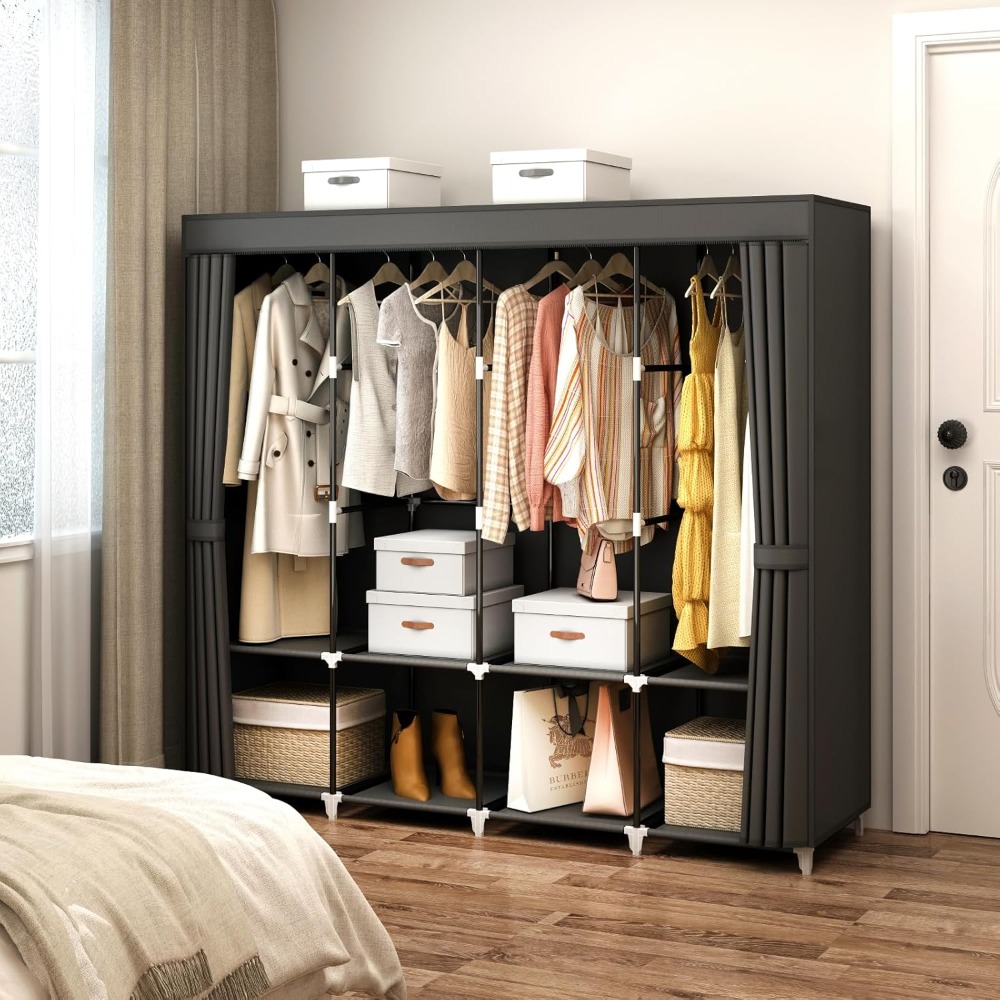 Wardrobe Closet Portable Fabric Cover - Armário Portátil de 67 Polegadas para