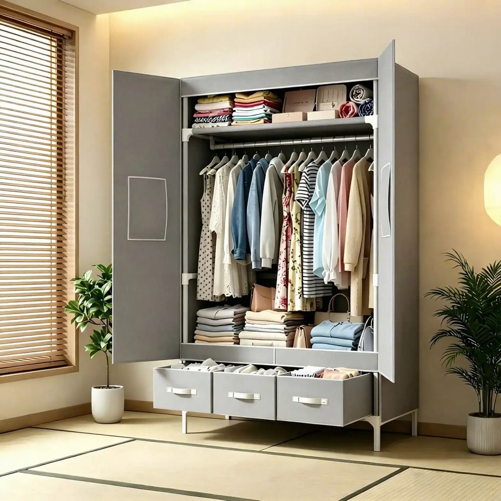 Wardrobe Closet Portable Fabric Cover - Guarda-Roupa Portátil, Organizador de Roupas de