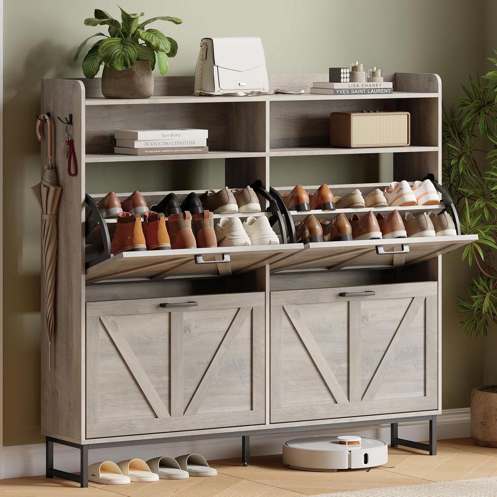 Shoe Rack Cabinet Narrow Entryway - Armário para armazenamento de sapatos com