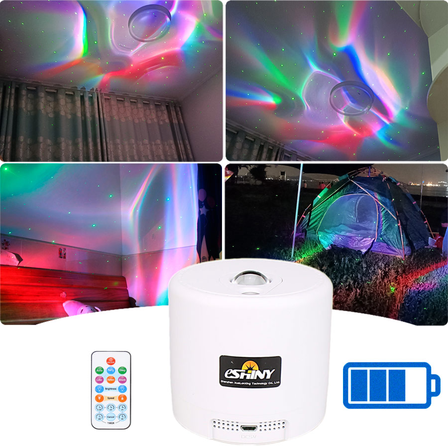 Floating Nightstand With Led Light - Sa204 rgb led motivo aurora projetor