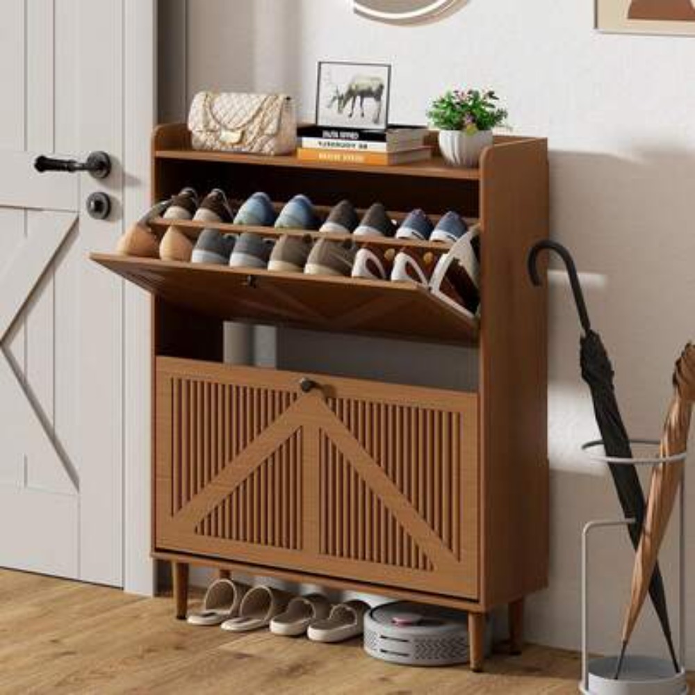 Shoe Rack Cabinet Narrow Entryway - Armário estreito para sapatos com 2