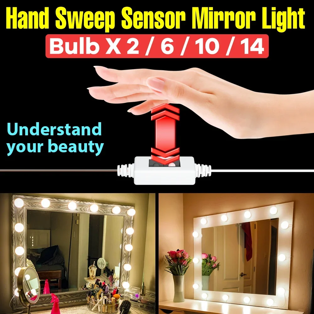 Dressing Table Vanity With Lighted Mirror - Luzes LED de Maquiagem para Mulheres,