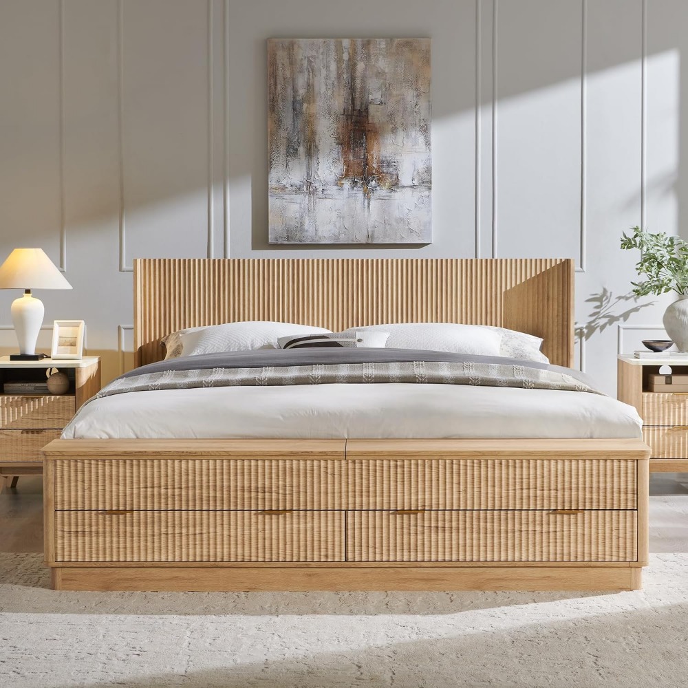 Estrutura de Cama King Size co - King Size Bed Frame With Storage Drawers avaliação e preço