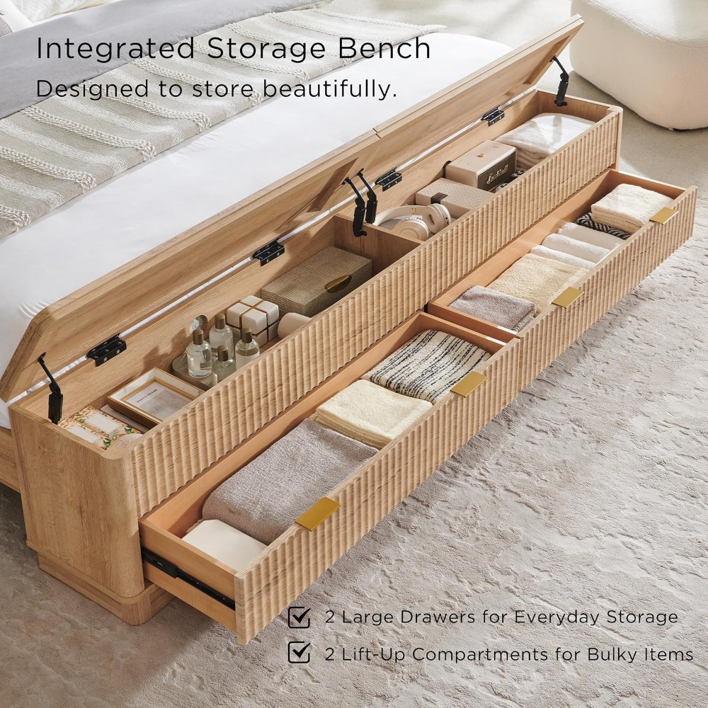 Estrutura de Cama King Size co - King Size Bed Frame With Storage Drawers avaliação e preço