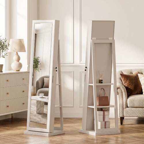 Armário de Joias 4 em 1 com Fe - Full Length Mirror Jewelry Armoire avaliação e preço