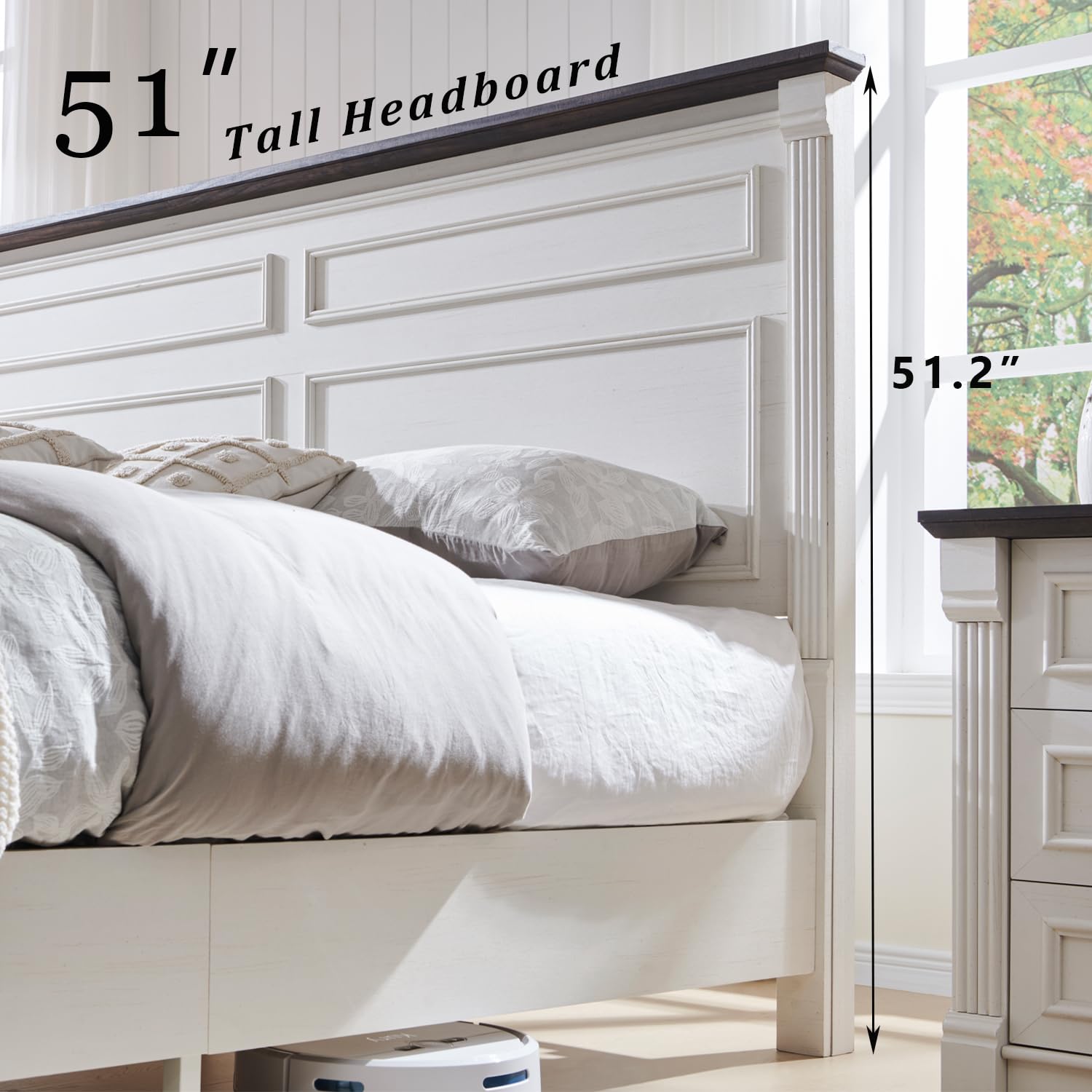 Cama King Size Estilo Fazenda  - King Size Bed Frame With Storage Drawers avaliação e preço