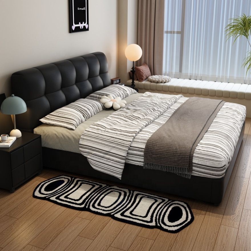 # Cama Box de Couro Preto Acol - King Size Bed Frame With Storage Drawers avaliação e preço