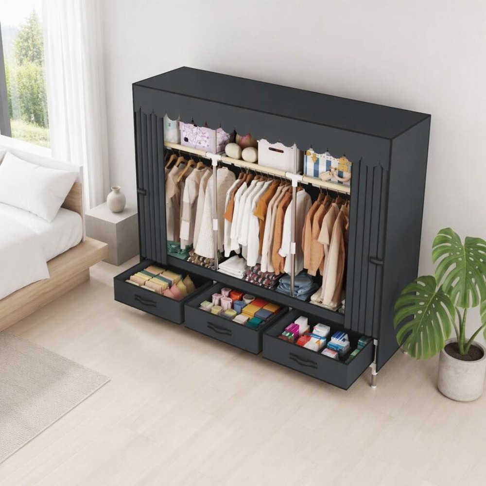 Guarda-Roupa Portátil com Estr - Wardrobe Closet Portable Fabric Cover avaliação e preço