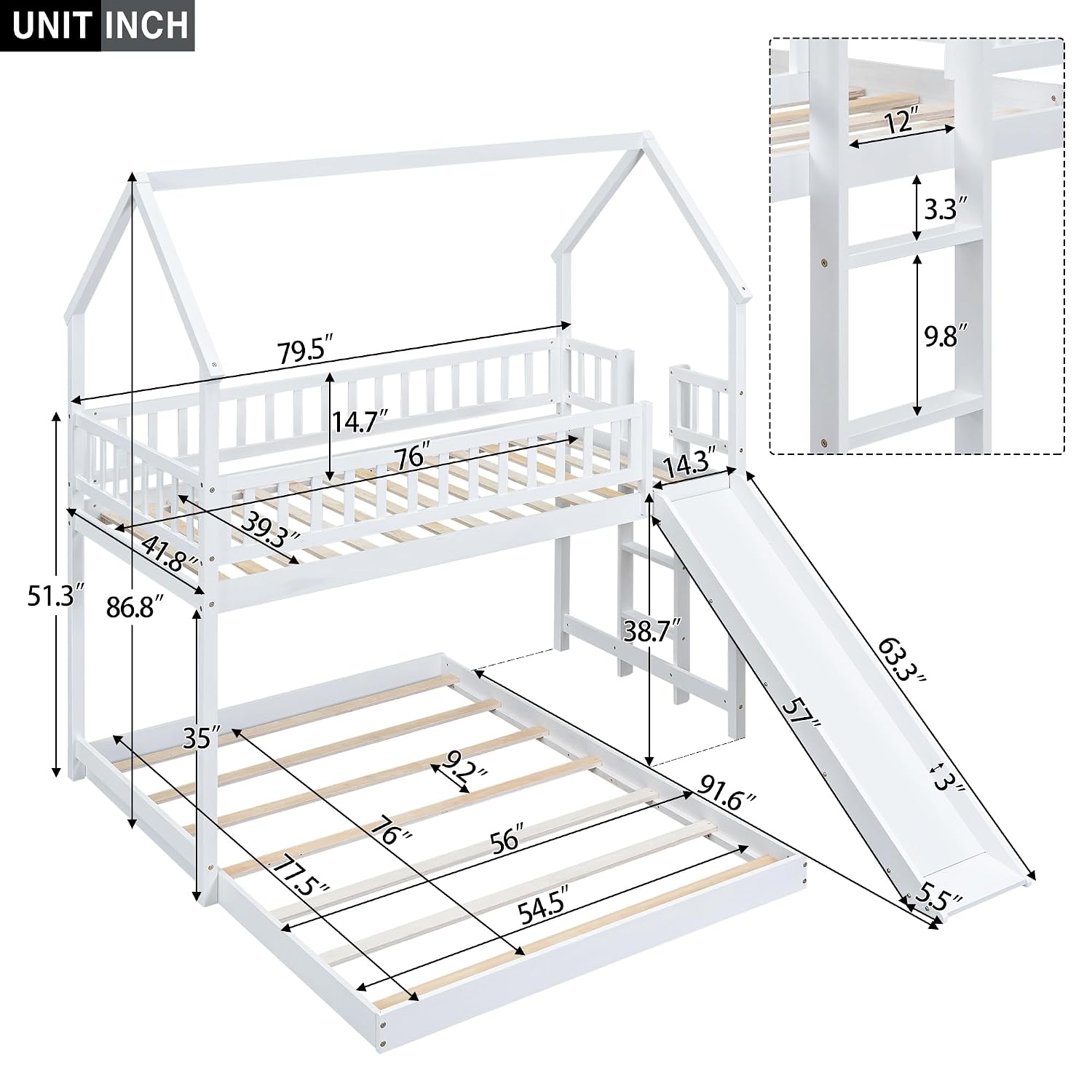 Cama Beliche com Escadas e Esc - Bunk Bed With Stairs And Slide avaliação e preço