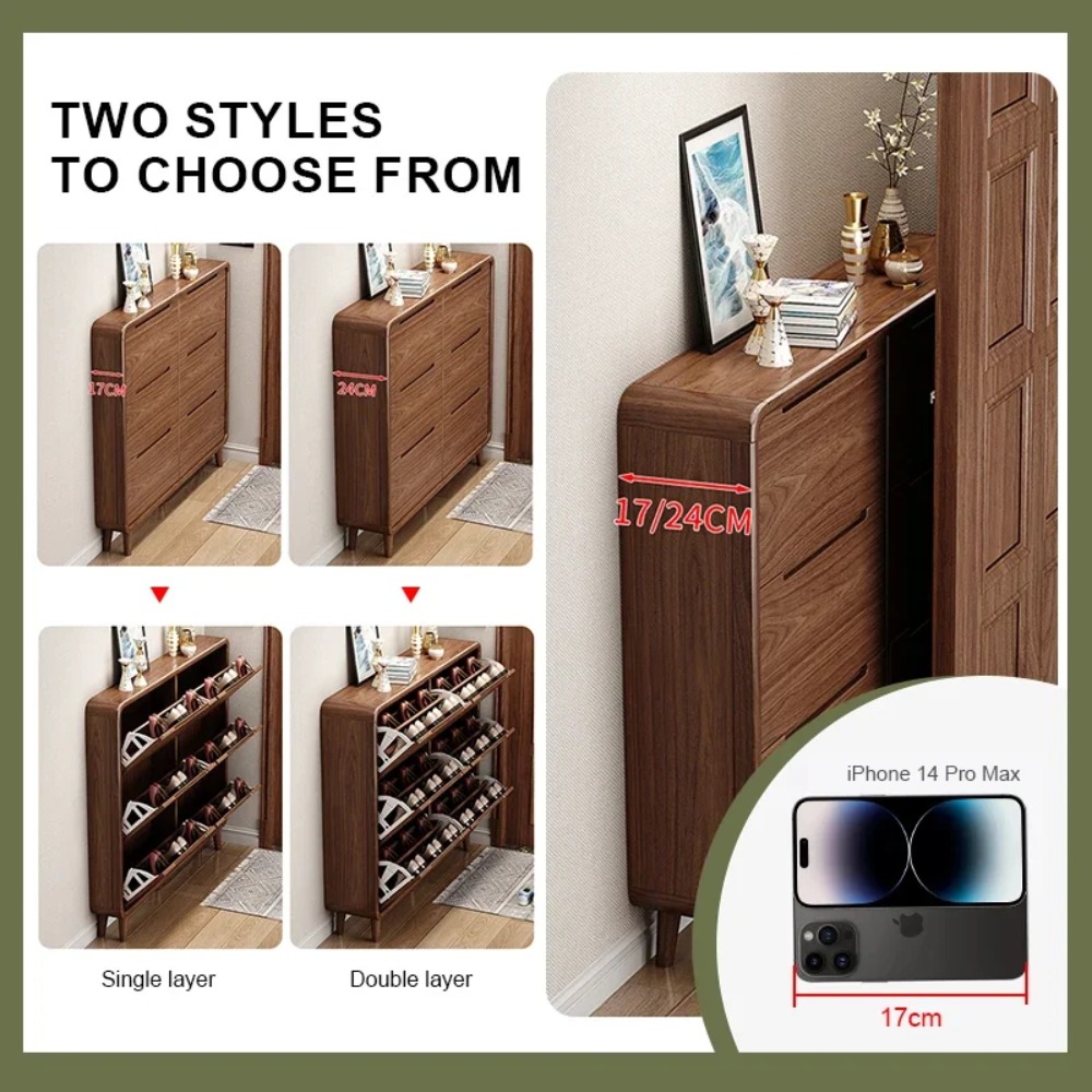Armário de Sapatos Slim com Po - Shoe Rack Cabinet Narrow Entryway avaliação e preço