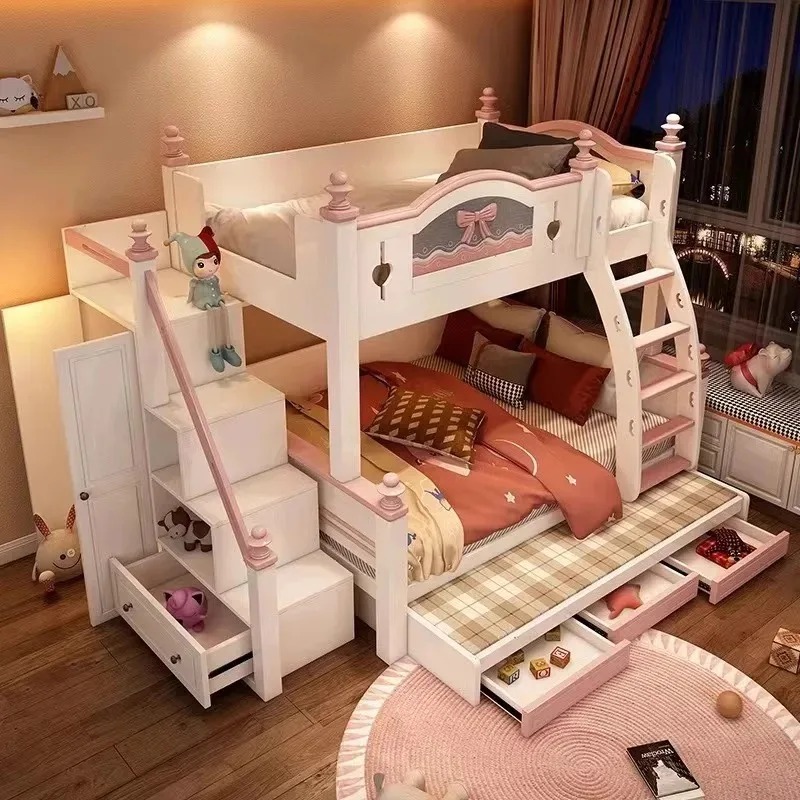 Beliche de madeira maciça pers - Bunk Bed With Stairs And Slide avaliação e preço