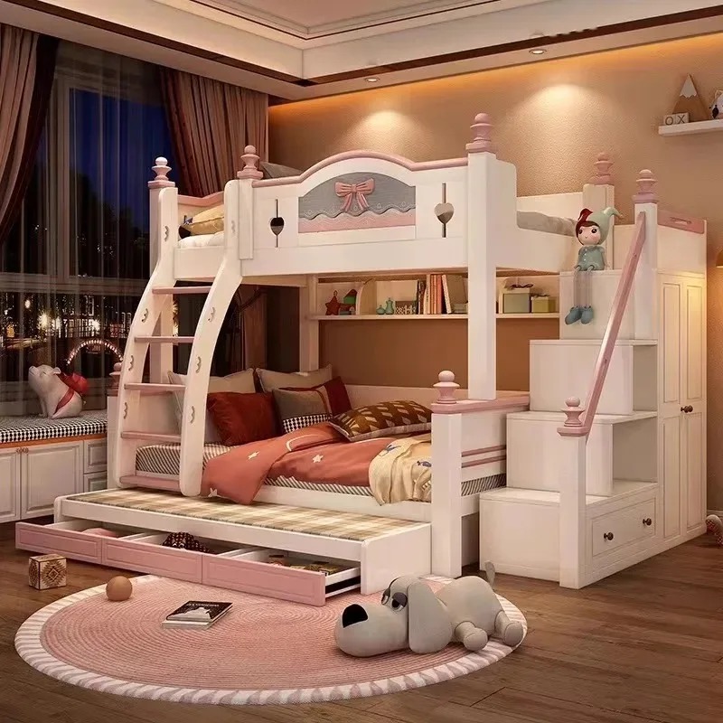 Beliche de madeira maciça pers - Bunk Bed With Stairs And Slide avaliação e preço