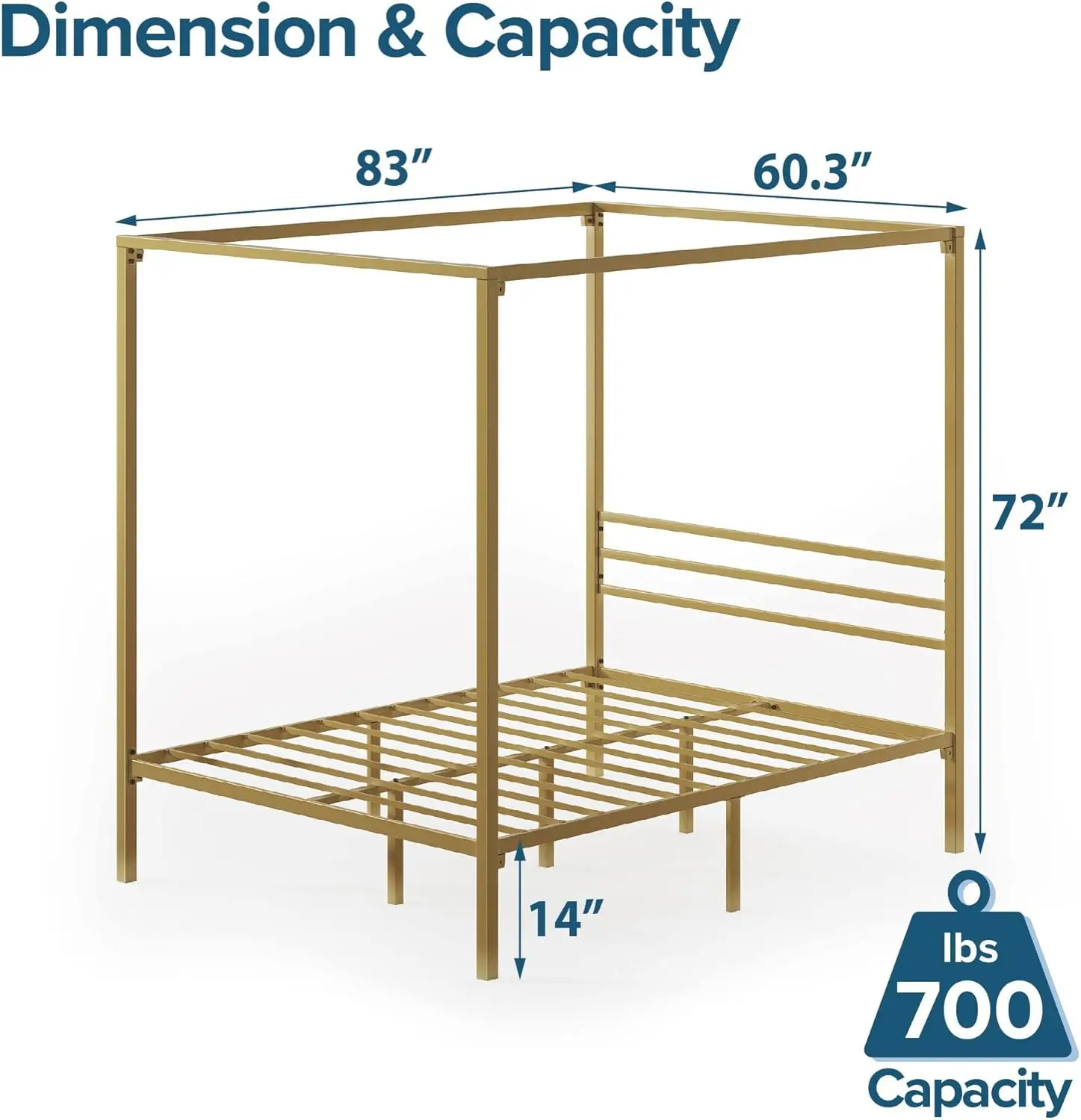 Estrutura de Cama Plataforma c - Canopy Bed Frame Metal Queen avaliação e preço