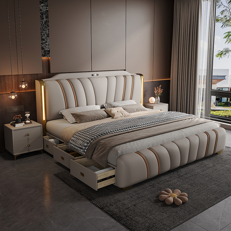 Cama de casal king size de lux - King Size Bed Frame With Storage Drawers avaliação e preço