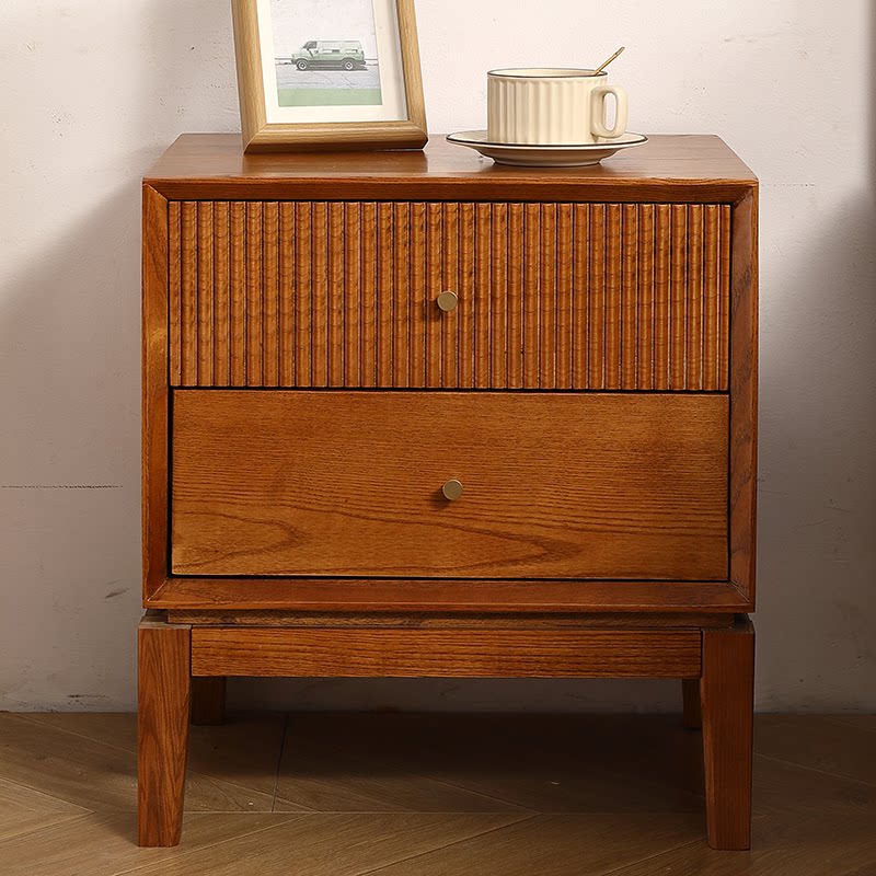 Mesas de cabeceira retrô de ma - Solid Wood Nightstand 2 Drawers avaliação e preço