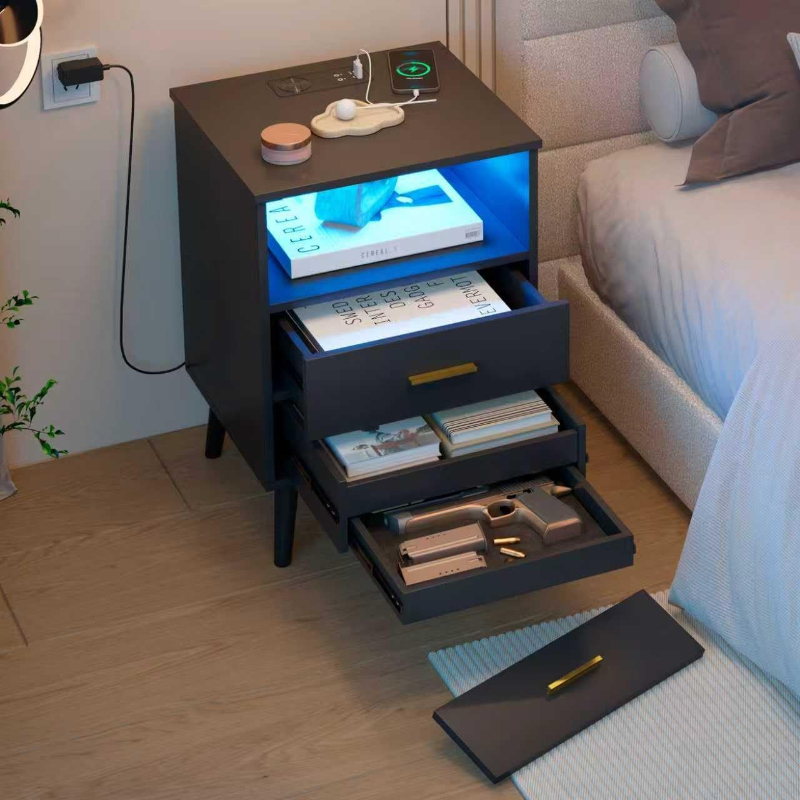 Mesa de cabeceira com gaveta,  - Solid Wood Nightstand 2 Drawers avaliação e preço