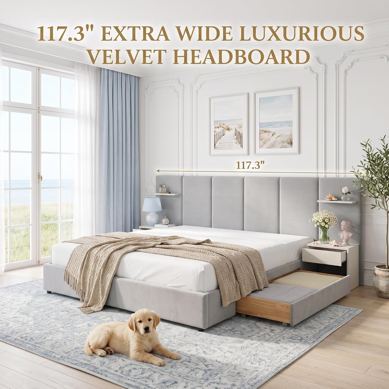 Estrutura de Cama King Size co - King Size Bed Frame With Storage Drawers avaliação e preço