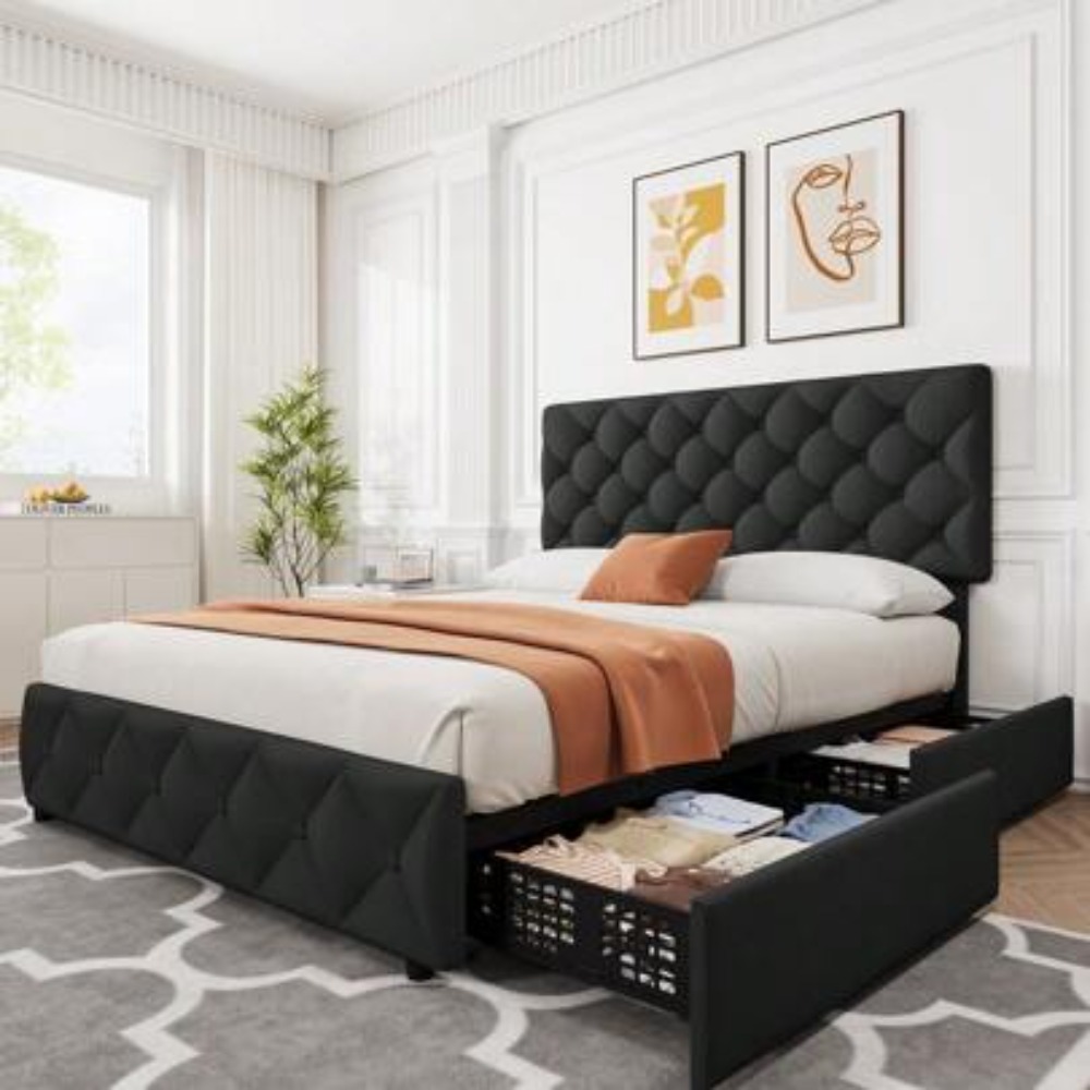 Base de Cama Queen/King Size c - King Size Bed Frame With Storage Drawers avaliação e preço