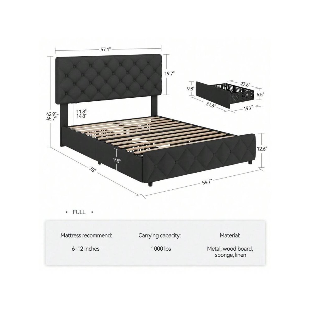 Base de Cama Queen/King Size c - King Size Bed Frame With Storage Drawers avaliação e preço