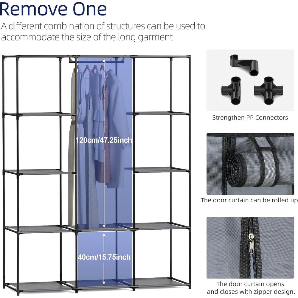 Armário Portátil, Guarda-Roupa - Wardrobe Closet Portable Fabric Cover avaliação e preço
