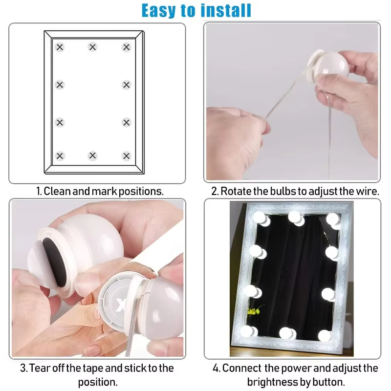 Kit de 10 Lâmpadas LED para Es - Dressing Table Vanity With Lighted Mirror avaliação e preço