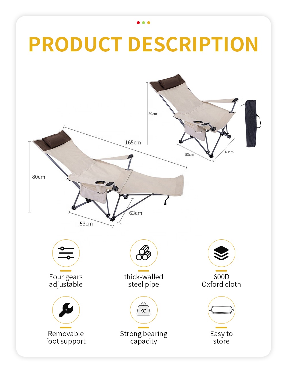 Cadeira Reclinável Portátil e  - Outdoor Furniture avaliação e preço