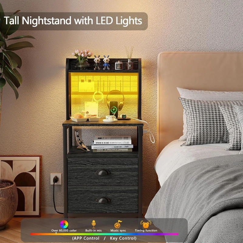 Mesa de cabeceira de 40'' de a - Solid Wood Nightstand 2 Drawers avaliação e preço
