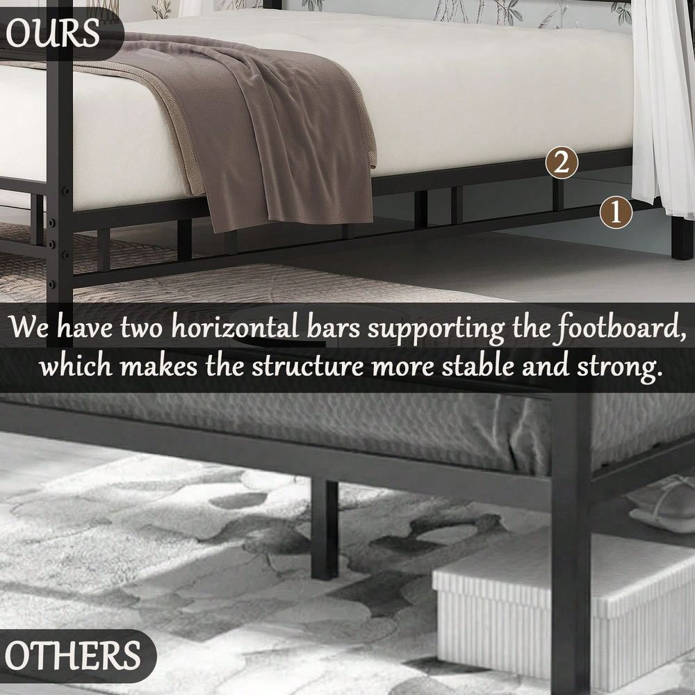 Estrutura de Cama com Dossel d - Canopy Bed Frame Metal Queen avaliação e preço