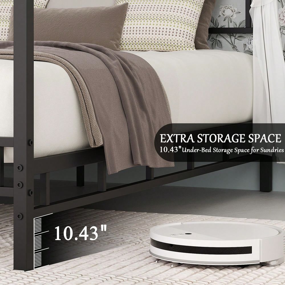 Estrutura de Cama com Dossel d - Canopy Bed Frame Metal Queen avaliação e preço