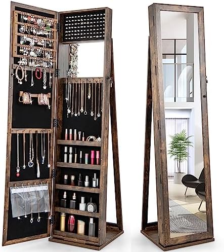 Armário de Joias com Espelho d - Full Length Mirror Jewelry Armoire avaliação e preço