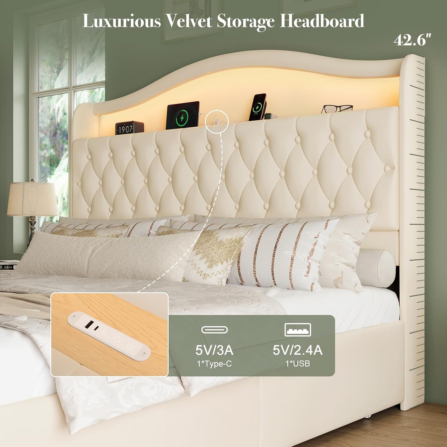 Estrutura de Cama King Size co - King Size Bed Frame With Storage Drawers avaliação e preço