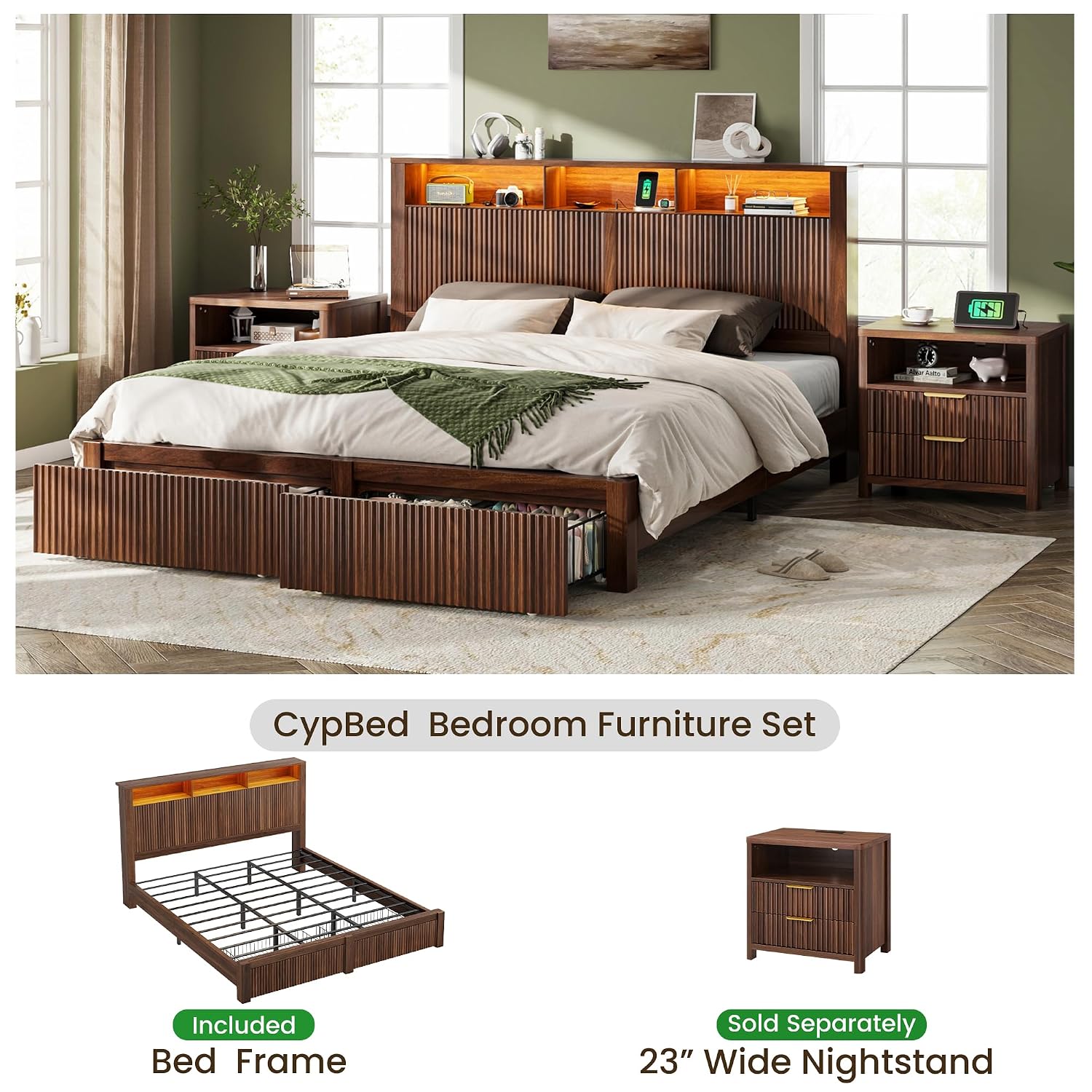 Estrutura de Cama King Size co - King Size Bed Frame With Storage Drawers avaliação e preço