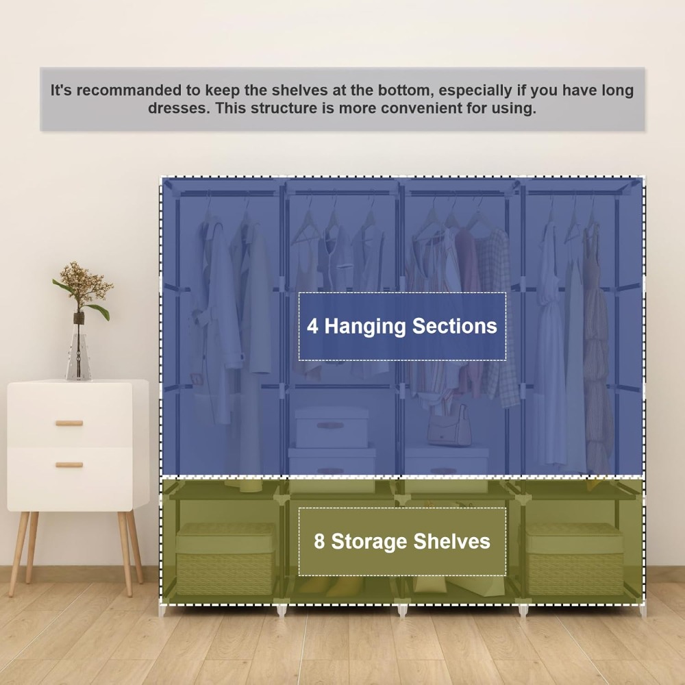 Armário Portátil de 67 Polegad - Wardrobe Closet Portable Fabric Cover avaliação e preço