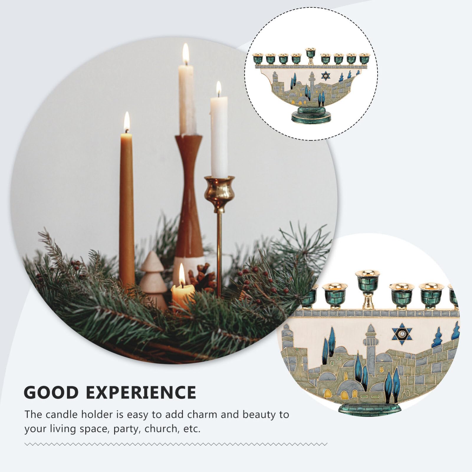 Menorá de Hanukkah de 9 Ramos, - Tables avaliação e preço