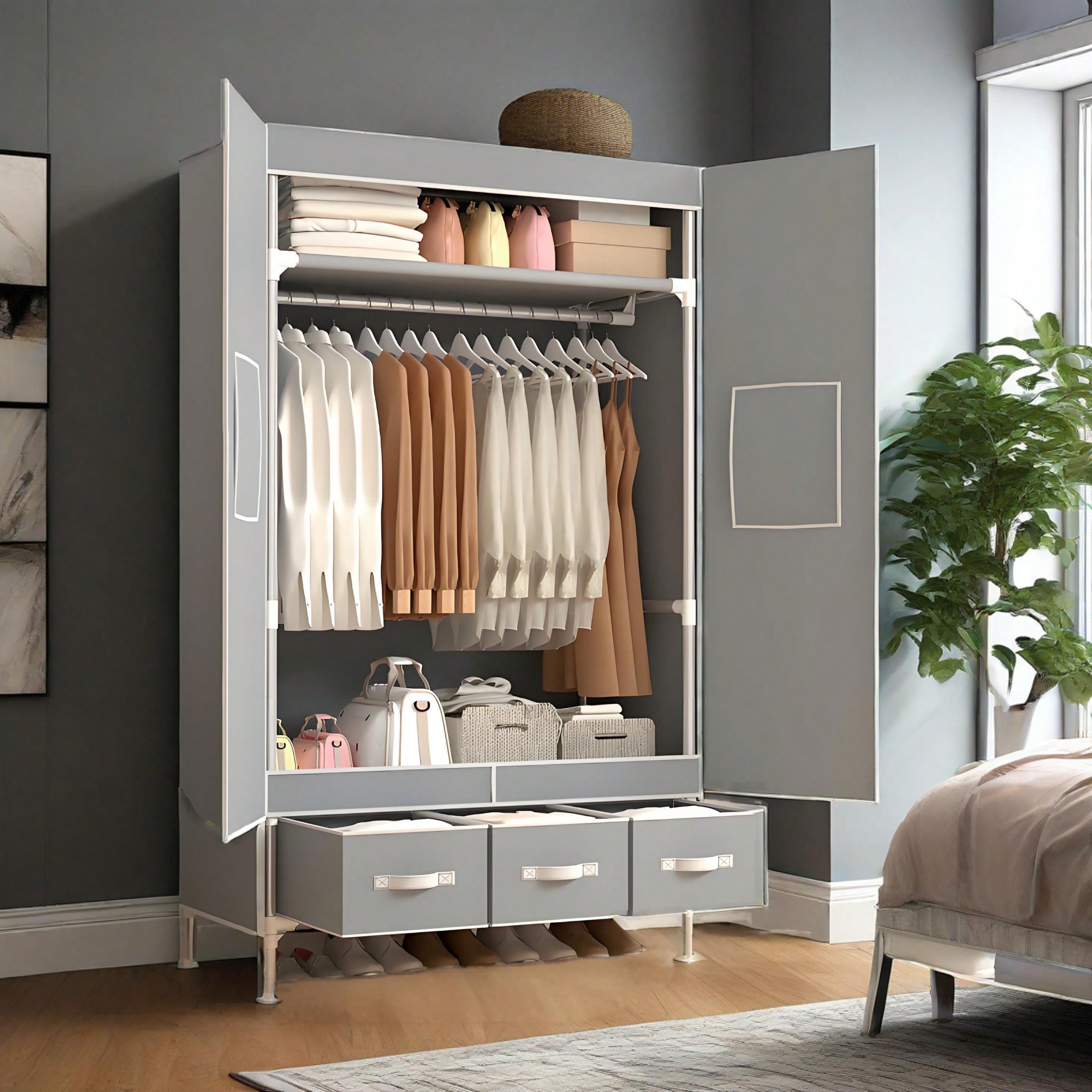 Guarda-Roupa Portátil, Organiz - Wardrobe Closet Portable Fabric Cover avaliação e preço