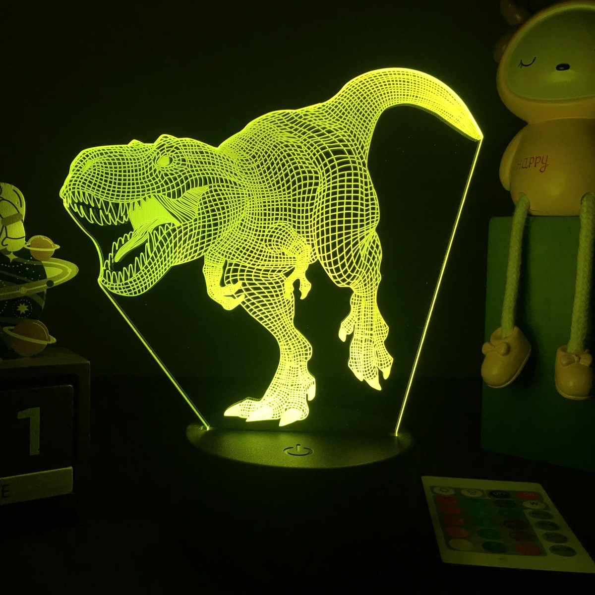 3d led dinossauro nightlight p - Floating Nightstand With Led Light avaliação e preço