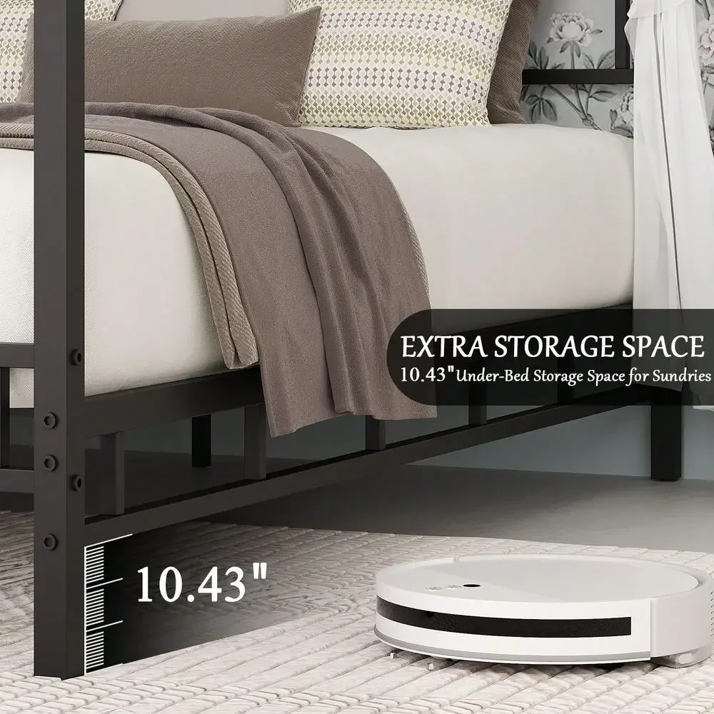 Estrutura de Cama com Dossel d - Canopy Bed Frame Metal Queen avaliação e preço