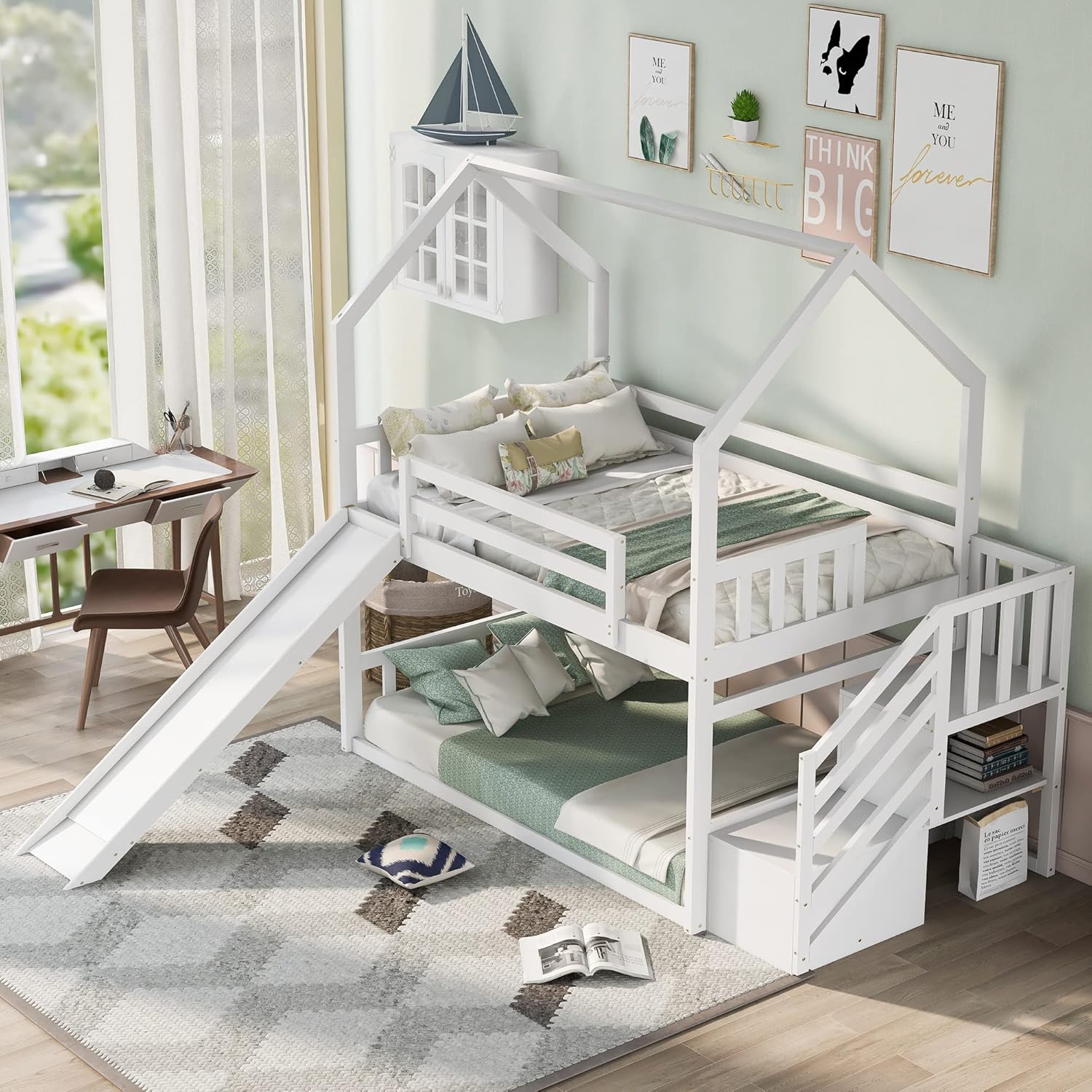 Beliche Duplo com Escorregador - Bunk Bed With Stairs And Slide avaliação e preço