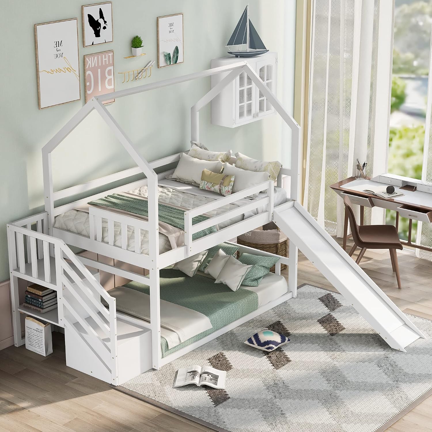 Beliche Duplo com Escorregador - Bunk Bed With Stairs And Slide avaliação e preço