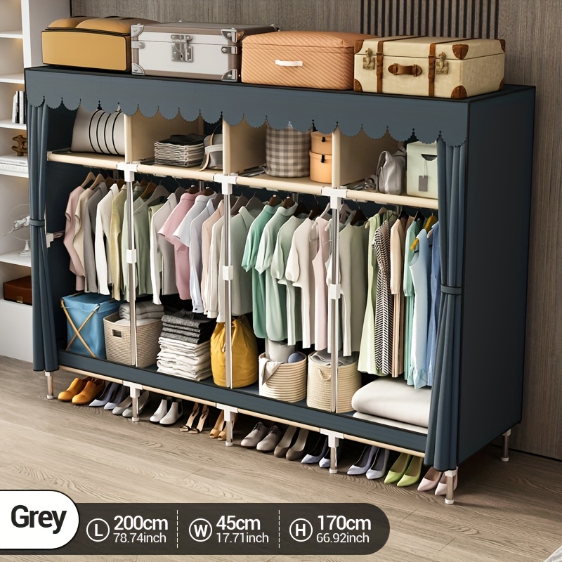 Organizador portátil do armári - Wardrobe Closet Portable Fabric Cover avaliação e preço