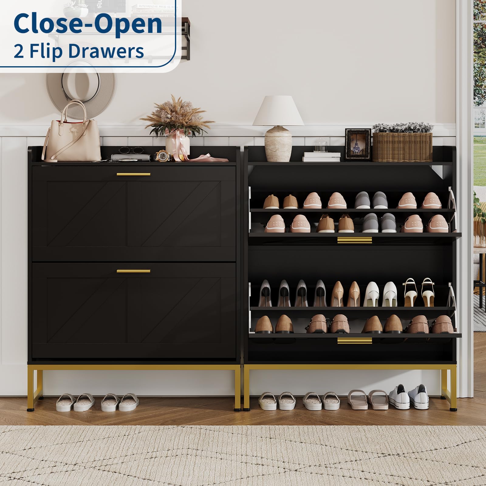 Armário de Sapatos Estreito pa - Shoe Rack Cabinet Narrow Entryway avaliação e preço