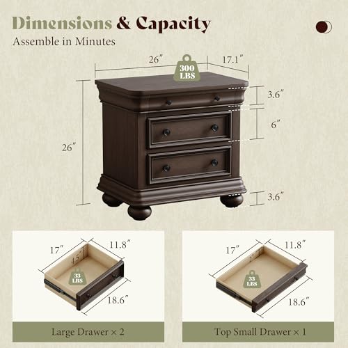 Conjunto de 2 mesas de cabecei - Solid Wood Nightstand 2 Drawers avaliação e preço